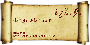 Ágh József névjegykártya